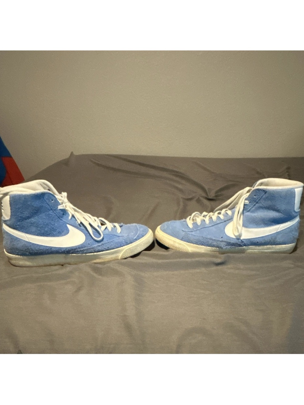 Nike Blazer Men's High Top Suede Lace-Up Sneakers Blue/White Athletic 10.5